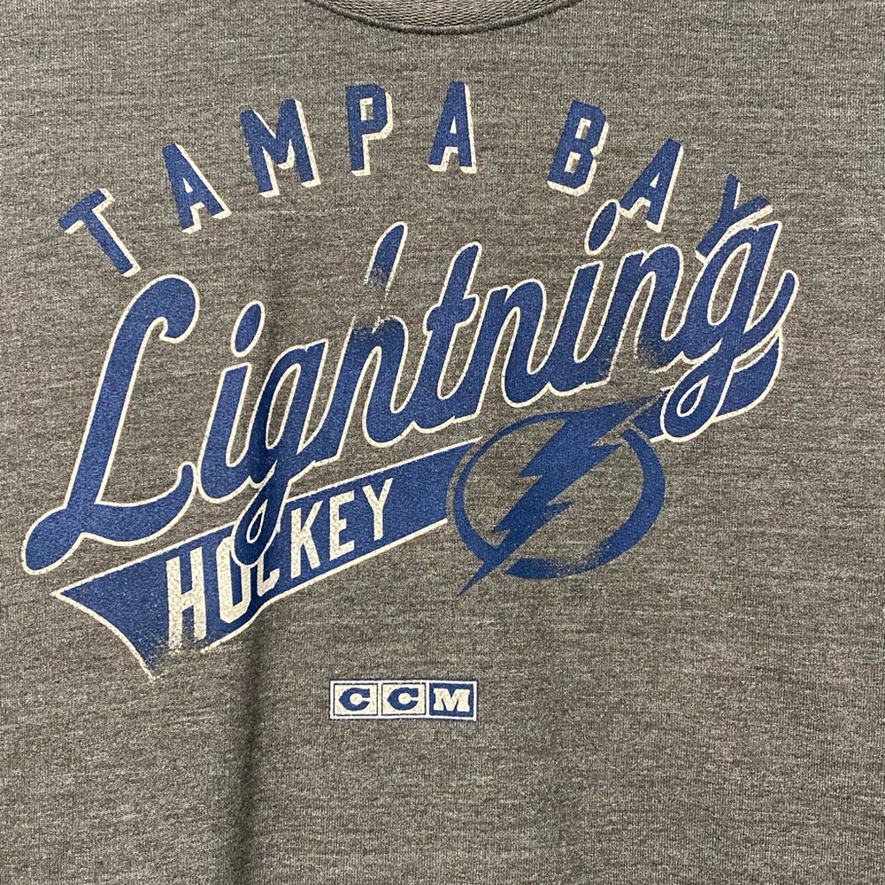 CCM Gray Tampa Bay Lightning Sweatshirt - Picture 2 of 8